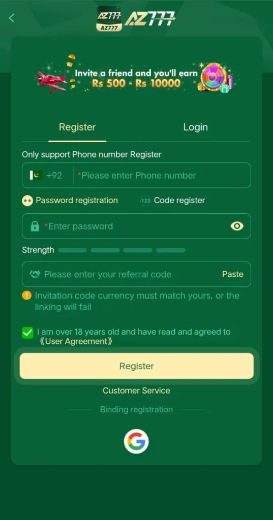 AZ777 Register